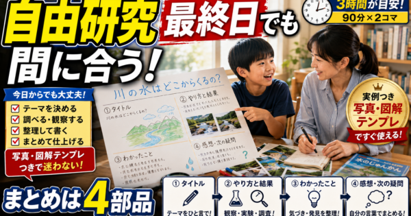 自由研究のまとめ方｜最終日でもAIと3時間が目安の型【2026】