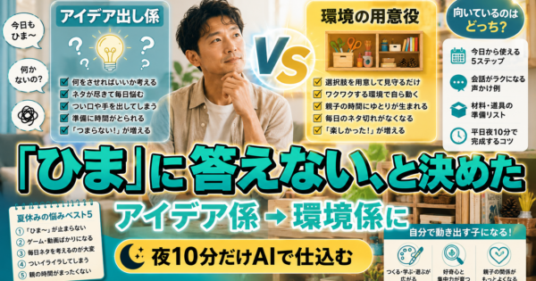「ひま」に毎回答えない夏休み。退屈を伸びしろに変える親のAI活用術