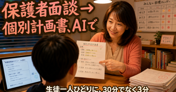 個人塾講師の『保護者面談→個別学習計画書』AIエージェント完全ガイド【小中学生個人塾2026】