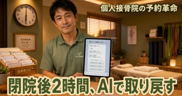 個人接骨院・整体院の『患者カウンセリング→次回予約自動』AIエージェント完全ガイド【施術業2026】