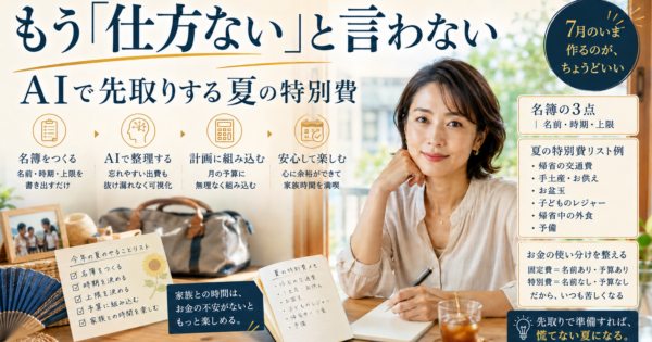 帰省・レジャー・お盆玉。夏の特別費はAIで先取りする【2026】