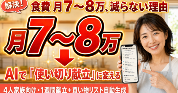食費が減らない?——AIで\”使い切り献立＋買い物リスト\”を作れば変わる【2026】