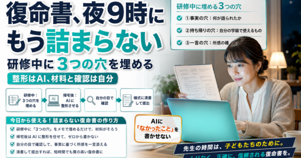 教員の夏の研修、復命書はAIで夜までかけない【2026】