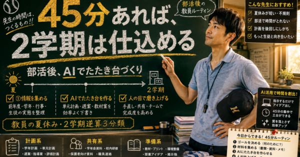 教員の夏休み、部活の合間にAIで2学期準備を仕込む【2026】