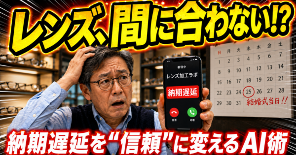 眼鏡店の「レンズ、間に合いません」を信頼に変えるAI活用｜納期遅延の危機対応と再発防止【2026年版】