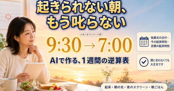 夏休み明け生活リズムの戻し方｜AIで作る1週間逆算表【2026】