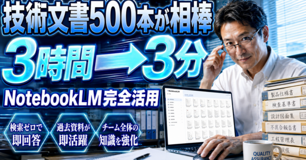 NotebookLM完全活用2026 ─ 製造業中堅社員が技術文書500本を『相談できる相棒』に変える5ステップ実装ロードマップ＋実プロンプト3本