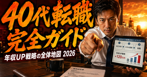 【40代転職 × AI 完全ガイド 2026】製造業・事務職・管理職の年収UP転職を成功させる『全体地図』完全公開
