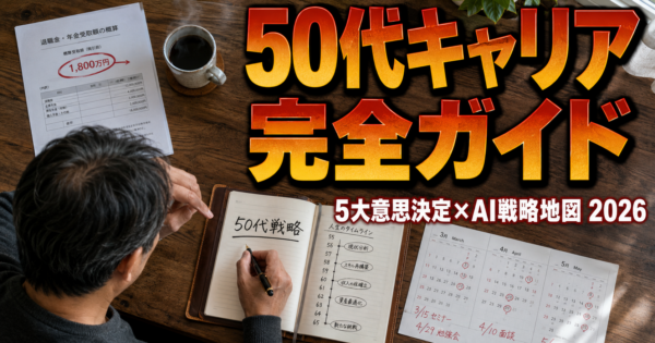 【50代キャリア × AI 完全ガイド 2026】役職定年・希望退職・親介護・退職金まで20本超の記事マップ