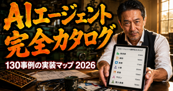 【業種別AIエージェント完全カタログ 2026】中小企業・個人事業主の業務を変える160件超の実装事例マップ
