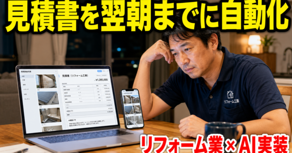 リフォーム業の『現地調査報告書・見積書』AIエージェントの作り方【建設業2026】