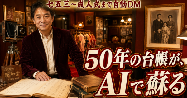 写真館・フォトスタジオの『長期顧客台帳×DM』AIエージェント完全ガイド【地方写真館2026】