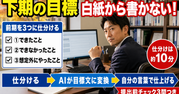 ChatGPTで下期目標設定｜前期振り返りを10分で変換【2026】