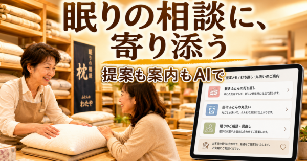 寝具店の接客は「眠れない」の最前線。でも医者ではない——線引きをAIで助ける【布団店2026】