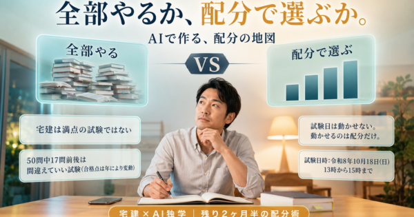 宅建×AI独学｜残り2ヶ月半の勉強法【2026】