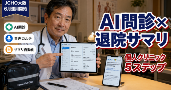 在宅医療クリニックの『AI問診×退院サマリ自動化』 ─ JCHO大阪×富士通×Microsoft案件から学ぶ、診療の質を高める5つのAI導入ステップ【2026年5月版】
