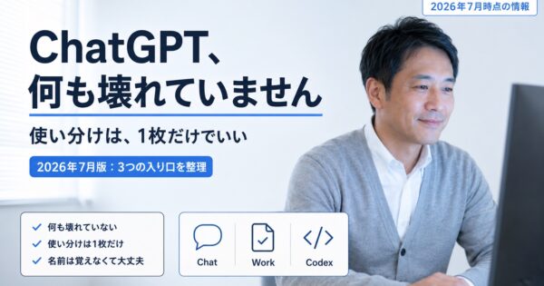 ChatGPT ClassicとWork・Codexの違い｜GPT-5.6【2026年8月】