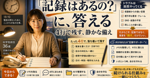 教員の保護者対応、記録の残し方をAIで整える【2026】