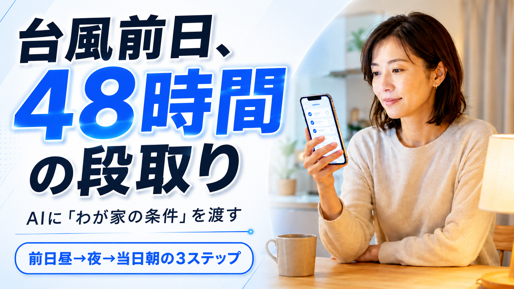 台風が来る前日、AIで48時間の段取りを組む【2026】